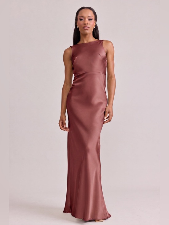 Revelry Dresses & Skirts - Revelry Serena Satin Dress In Desert Rose, Size 4, NWT
